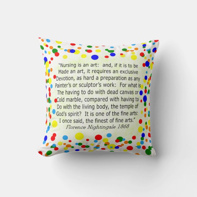 Zuster Pillow met Florence Nightingale Quote II Kussen (Voorkant)