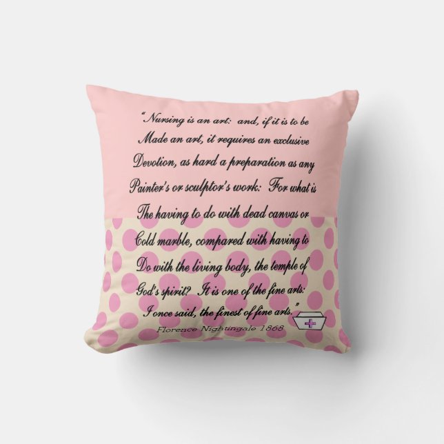 Zuster Pillow met Florence Nightingale Quote Kussen (Voorkant)
