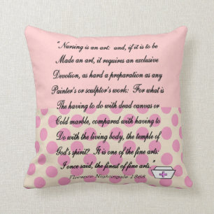 Zuster Pillow met Florence Nightingale Quote Kussen