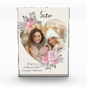 Zuster Pink Floral Gold Geometric Heart Fotoblokken (Voorkant)