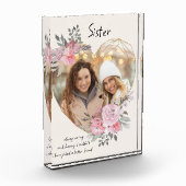 Zuster Pink Floral Gold Geometric Heart Fotoblokken (Links)