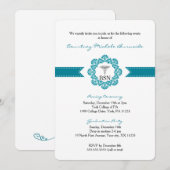 Zuster pinning of graduatie-partij RN BSN blauwgro Kaart (Voorkant / Achterkant)