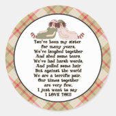 Zuster plezier Familie cartoon sticker (Voorkant)