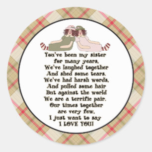 Zuster plezier Familie cartoon sticker