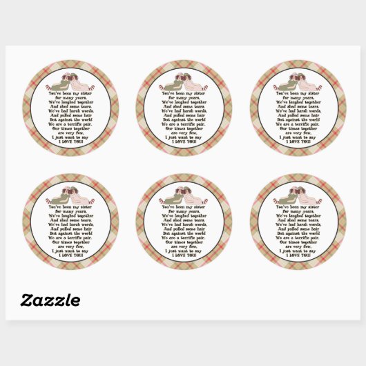 Zuster plezier Familie cartoon sticker (Vel)