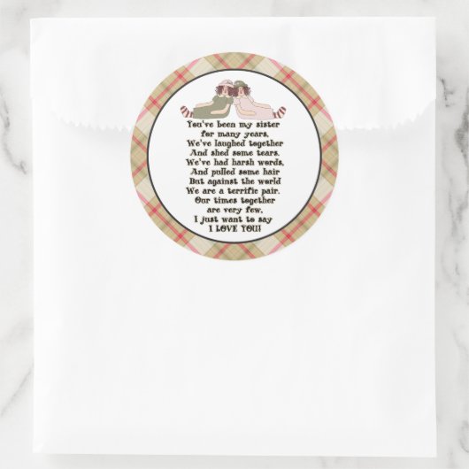 Zuster plezier Familie cartoon sticker (Tas)