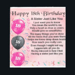 Zuster Poem - 18th Birthday Design Notitieblok<br><div class="desc">Een groot cadeau voor een zus op haar achttiende verjaardag.</div>