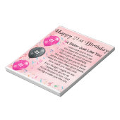 Zuster Poem - 21e Birthday-ontwerp Notitieblok (Linkerzijde)