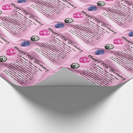 Zuster Poem - 70e verjaardag Cadeaupapier (Hoek)