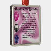 Zuster Poem - 70e verjaardag Metalen Ornament (Rechts)