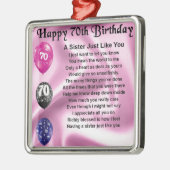 Zuster Poem - 70e verjaardag Metalen Ornament (Links)