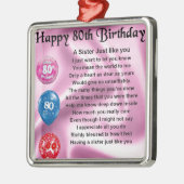 Zuster Poem - 80e verjaardag Metalen Ornament (Links)