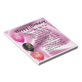 Zuster Poem - Happy Birthday Design Notitieblok (Schuin)