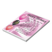 Zuster Poem - Happy Birthday Design Notitieblok (Linkerzijde)