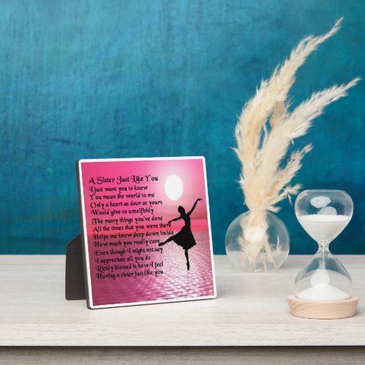 Zuster Poem Plaque - Ballerina Design Fotoplaat (Insitu)