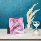 Zuster Poem Plaque - Roze zijderijontwerp Fotoplaat (Insitu)