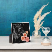 Zuster Poem Plaque - Rozen voor zwart zijdeontwerp Fotoplaat (Insitu)