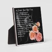 Zuster Poem Plaque - Rozen voor zwart zijdeontwerp Fotoplaat (Voorkant)