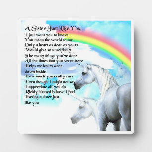 Zuster Poem Plaque - Unicorn Design Fotoplaat