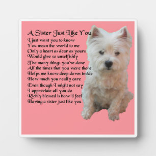 Zuster Poem Plaque - Westie-ontwerp Fotoplaat