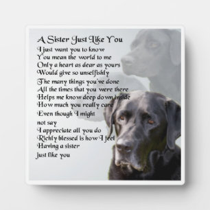 Zuster Poem Plaque - Zwart labrador design Fotoplaat