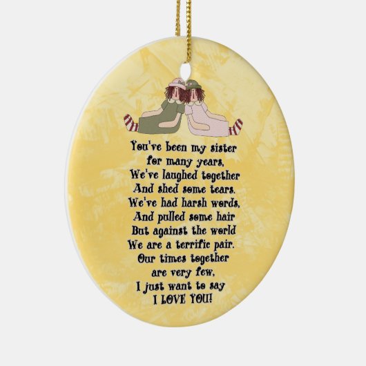 Zuster Poem-versiering Keramisch Ornament (Rechts)