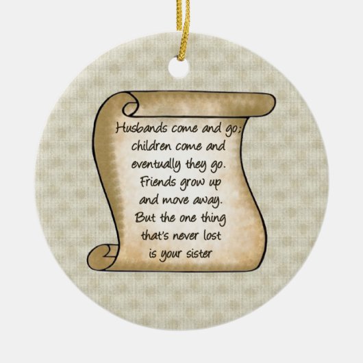 Zuster Poem-versiering Keramisch Ornament (Voorkant)