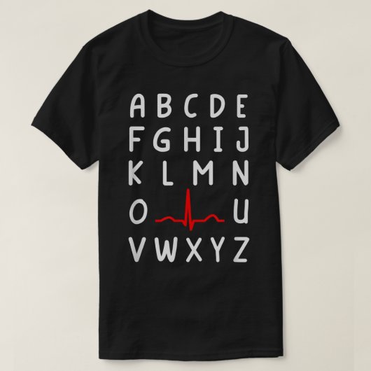 Zuster PQRST Nursing ECG en EKG Alphabet Funny Nur T-shirt (Design voorkant)