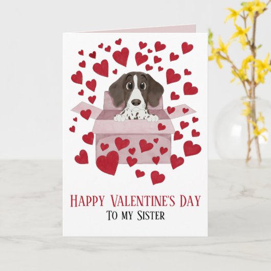 Zuster Puppy in Box Valentijns's Kaart (Gele Bloem)