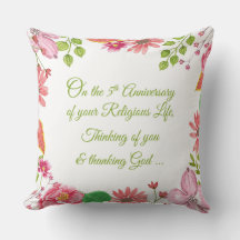 Zuster Religieus 5e Jubileum Aquarel Bloemen