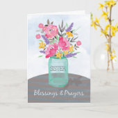 Zuster Religieuze Non Get Well Zegeningen Pot Vaas Kaart (Gele Bloem)