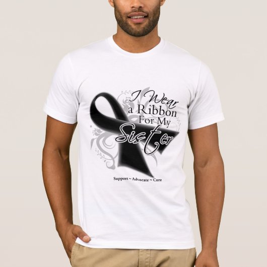 Zuster Ribbon - Melanoma huidkanker T-shirt (Voorkant)