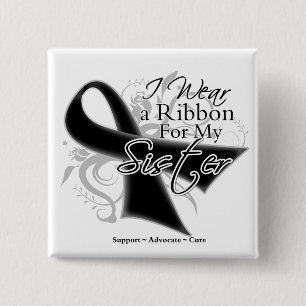 Zuster Ribbon - Melanoma huidkanker Vierkante Button 5,1 Cm
