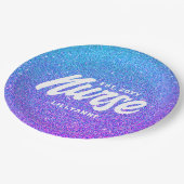 Zuster RN Afstuderen Blue Paars Glitter Monogram Papieren Bordje (Gekanteld)