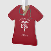 Zuster RN Afstuderen Medical Uniform Red Persoonli Ornament (voorkant)