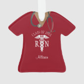 Zuster RN Afstuderen Medical Uniform Red Persoonli Ornament (achterkant)