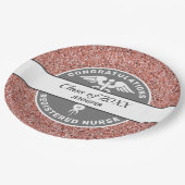 Zuster RN Afstuderen Roos Gold Glitter Gepersonali Papieren Bordje (Gekanteld)