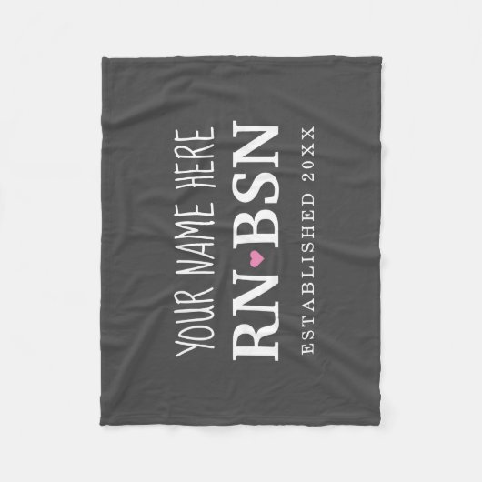 Zuster RN BSN Simple Cute Personated Fleece Deken (Voorkant)