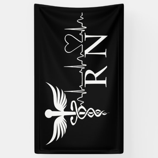 Zuster RN hartslag Spandoek (Verticaal)