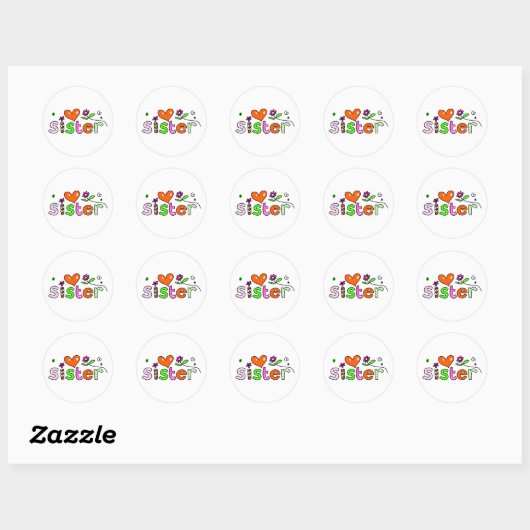 zuster ronde sticker (Vel)