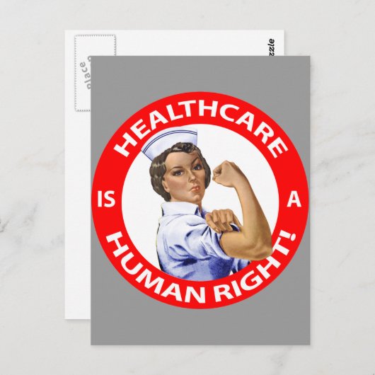 Zuster Rosie zegt: "Gezondheidszorg is een mensenr Briefkaart (Voorkant / Achterkant)