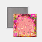 Zuster Roze  Floral Inspirivity Magnet (Voorkant / Achterkant)