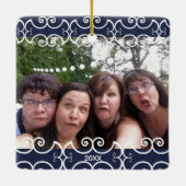 Zuster Rustic Elegant 2-fotografie met moderne ker Keramisch Ornament (Achterkant)