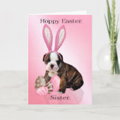 Zuster Schattigee paashond puppy met eitjes Feestdagen Kaart (Voorkant)