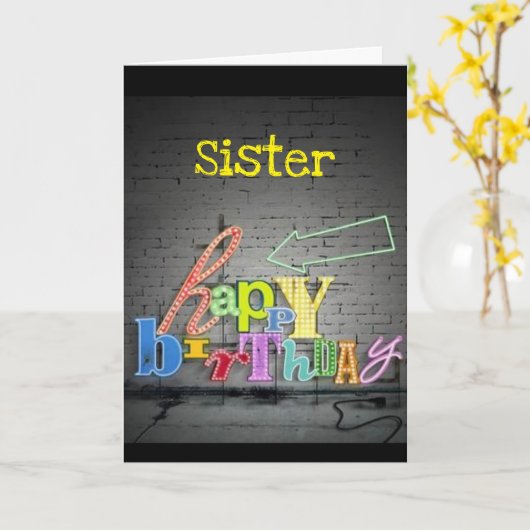 ** ZUSTER ** SCHRIJVEN STAAT OP DE KAART VAN DE VE (Gele Bloem)