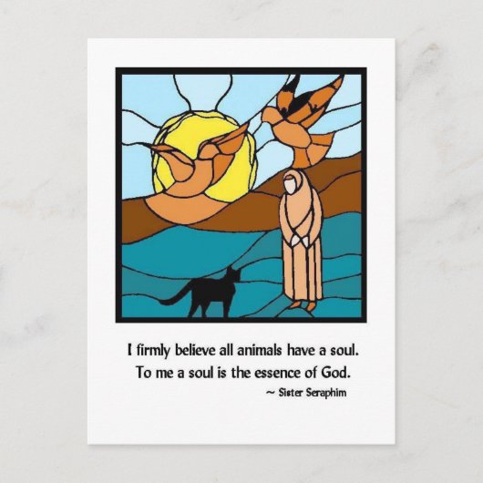Zuster Seraphim Glas in lood - Briefkaart (Voorkant)