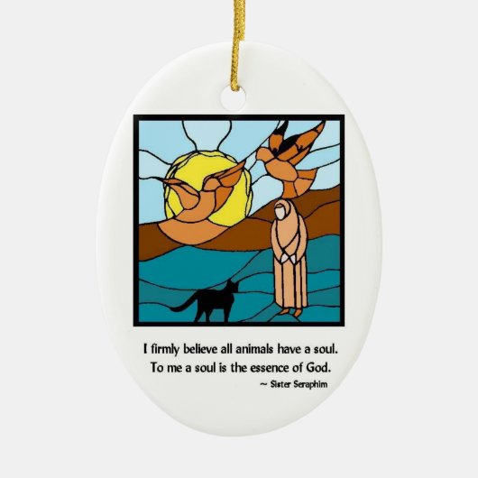 Zuster Seraphim Glas in lood- Ornament (Voorkant)