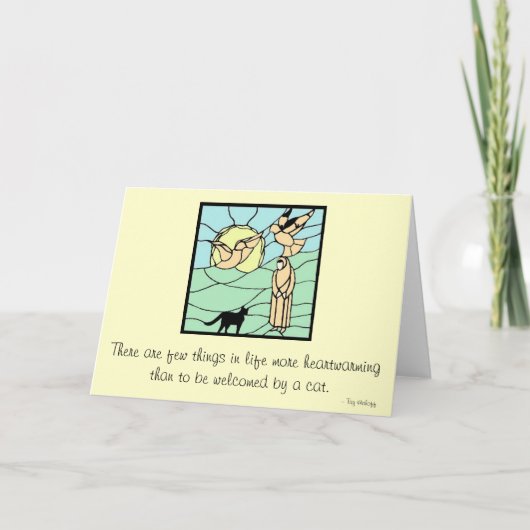 Zuster Seraphim met Katten en Vogels Bedankkaart (Voorkant)