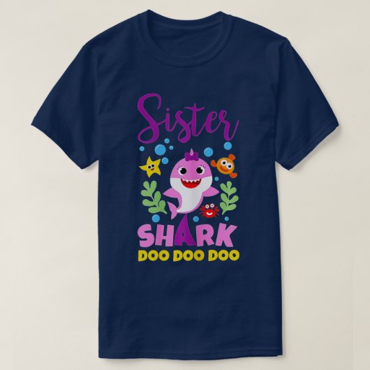 Zuster Shark Cute Baby Shark Family Matking T-shirt (Design voorkant)
