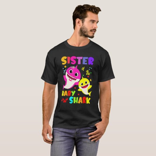Zuster Shark Family Moeder Zuster Zuster T-shirt (Voorkant volledig)